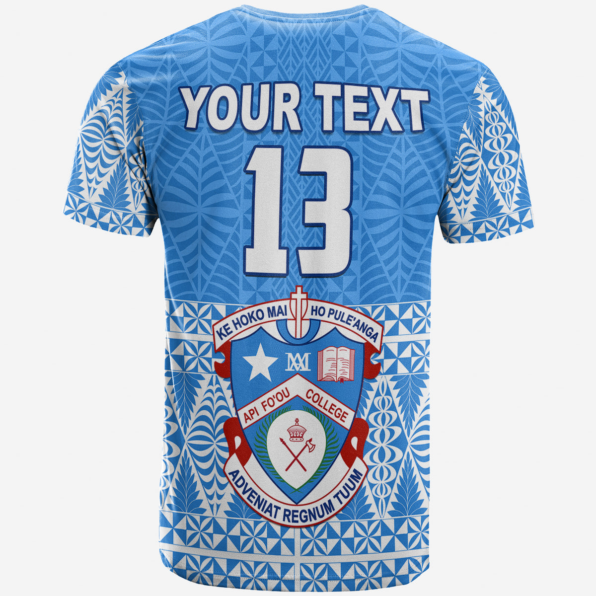 Custom Apifoou College T Shirt Tongan Pattern AFC Lovers LT13 - Polynesian Pride