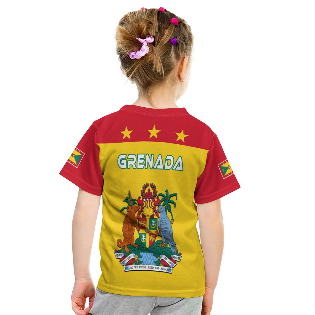 Grenada T shirt KID Power Grenada Mix Coat of Arms LT13 - Polynesian Pride