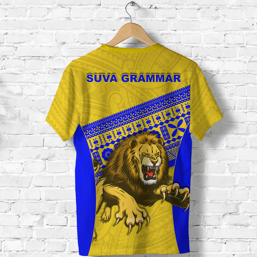 Suva Grammar Fashion T Shirt Fiji School Version Lion Gold LT13 - Polynesian Pride