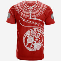 (TOKO ofA) Tonga Polynesian T Shirt Tonga Waves Mix Logo Red White LT13 - Polynesian Pride