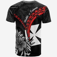 Wallis et Futuna T Shirt Polynesian Pattern and Hibiscus Flowers Version Black LT13 - Polynesian Pride
