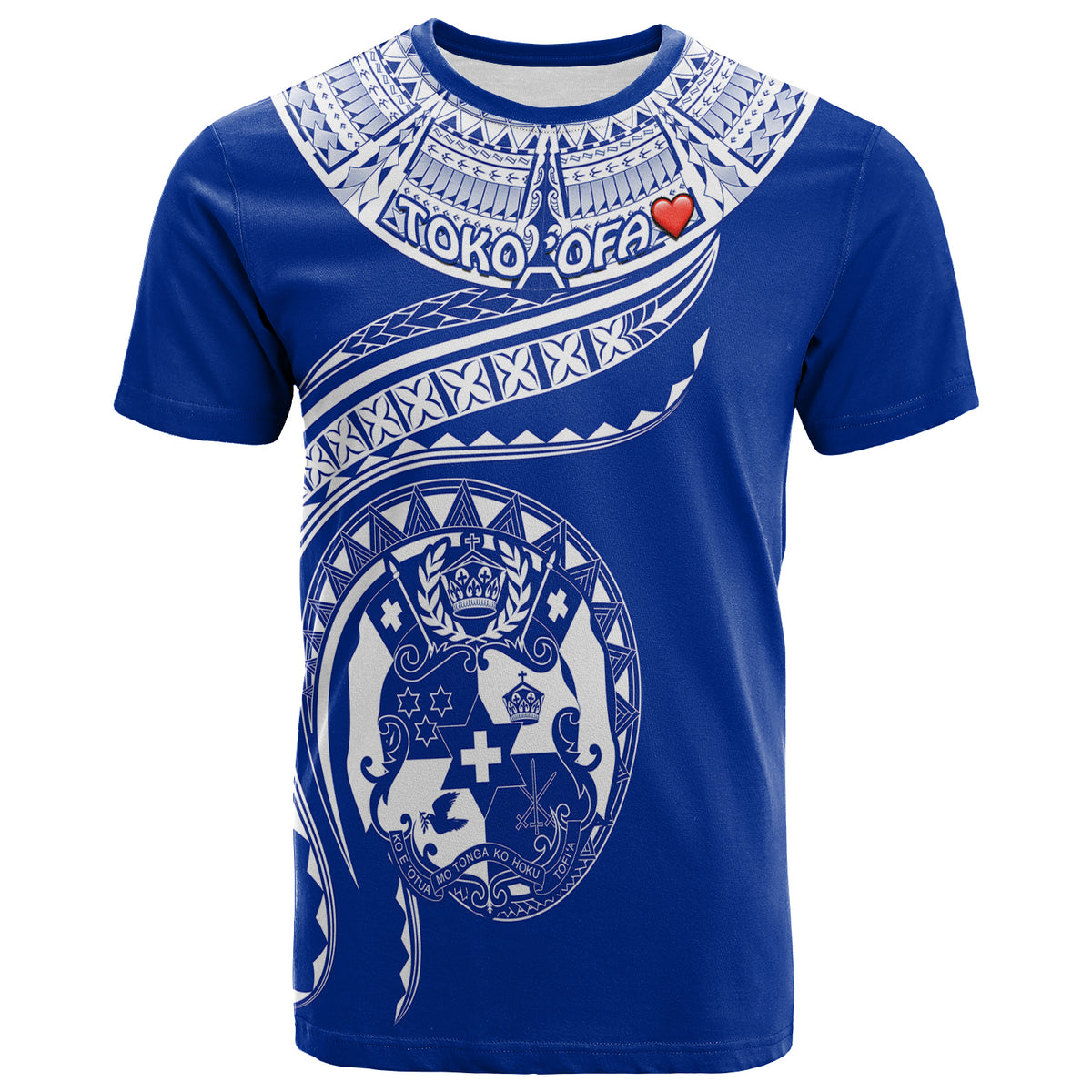 (TOKO ofA) Tonga Polynesian T Shirt Tonga Waves Blue 02 LT13 Unisex Blue - Polynesian Pride