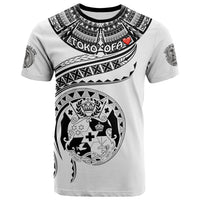 (TOKO ofA) Tonga Polynesian T Shirt Tonga Waves Mix Logo White LT13 Unisex White - Polynesian Pride