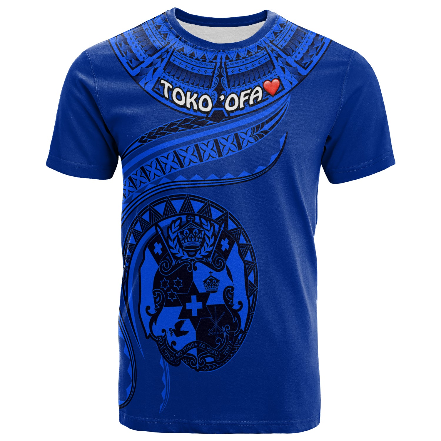 (TOKO ofA) Tonga Polynesian T Shirt Tonga Waves Blue LT13 Unisex Blue - Polynesian Pride