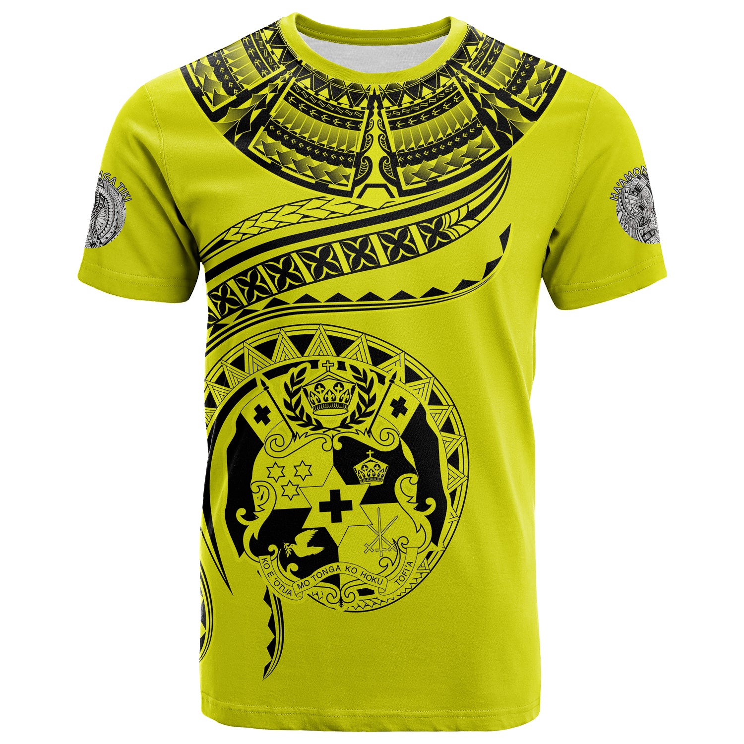 Tonga Polynesian T Shirt Tonga Waves Mix Logo Yellow LT13 Unisex Yellow - Polynesian Pride