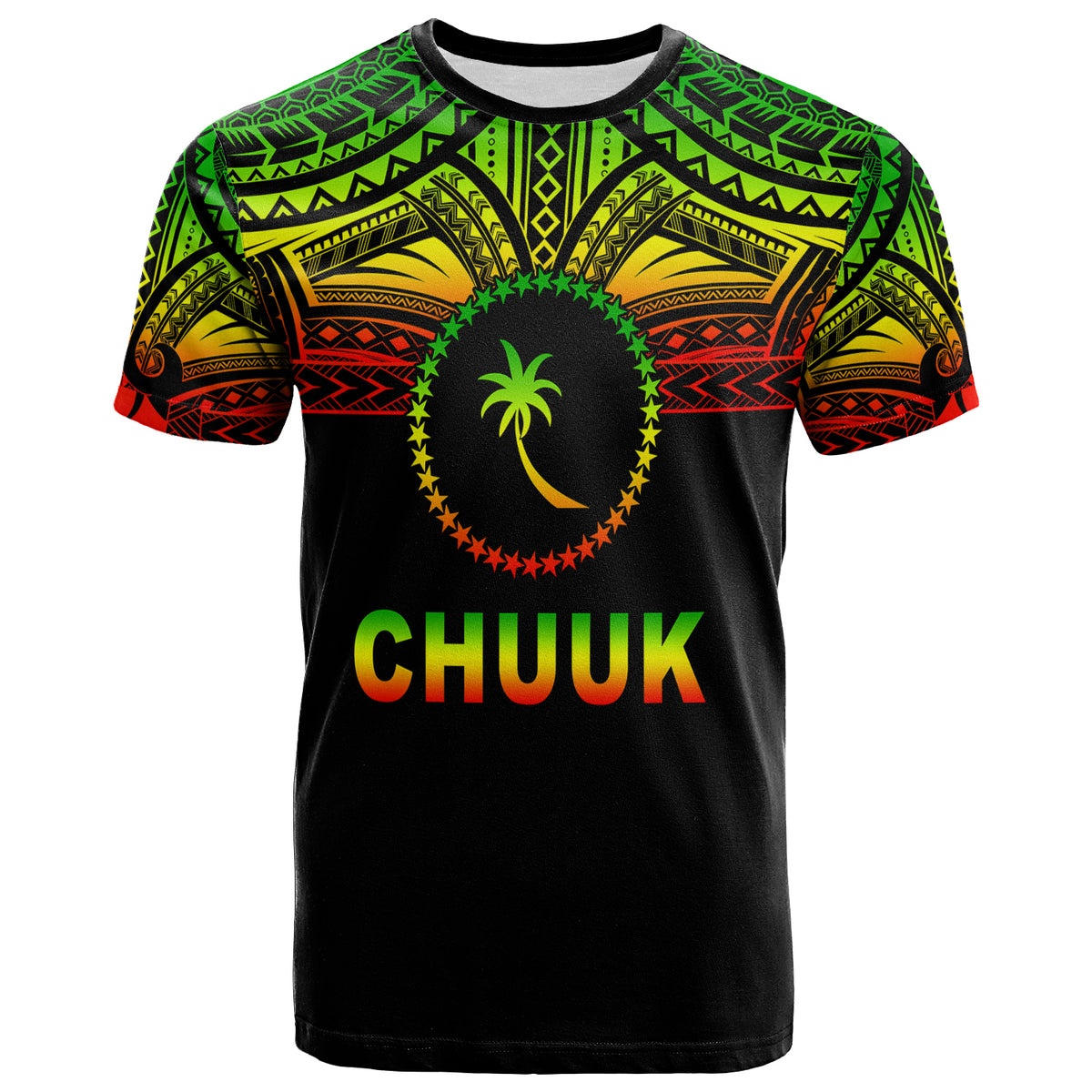 Custom Chuuk Flag T Shirt Micronesia Style Reggae LT13 - Polynesian Pride
