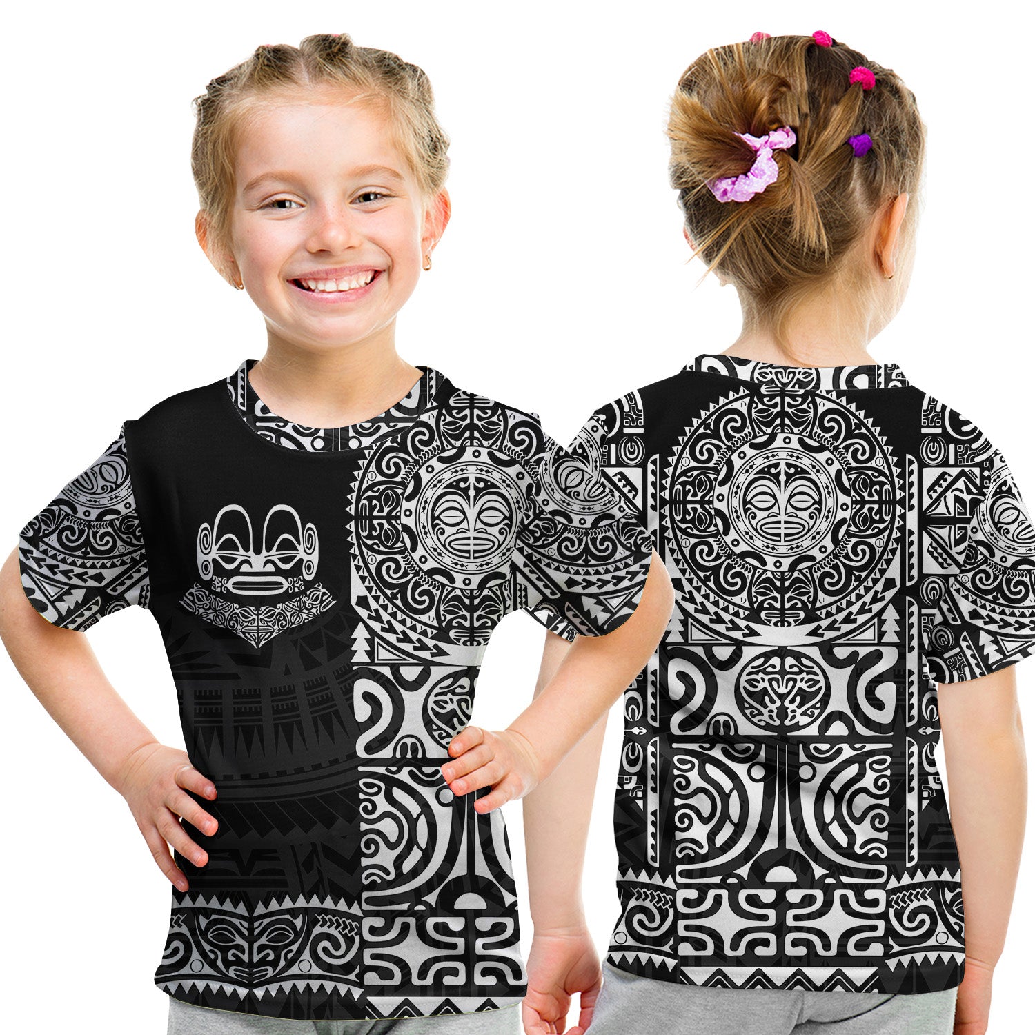 Marquesas Islands T Shirt Kid Marquesan Tattoo Unique Style - Black LT8 - Polynesian Pride