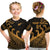 (Custom Personalised) New Zealand Rugby Maori T Shirt Kid Silver Fern Koru Vibes - Gold LT8 - Polynesian Pride