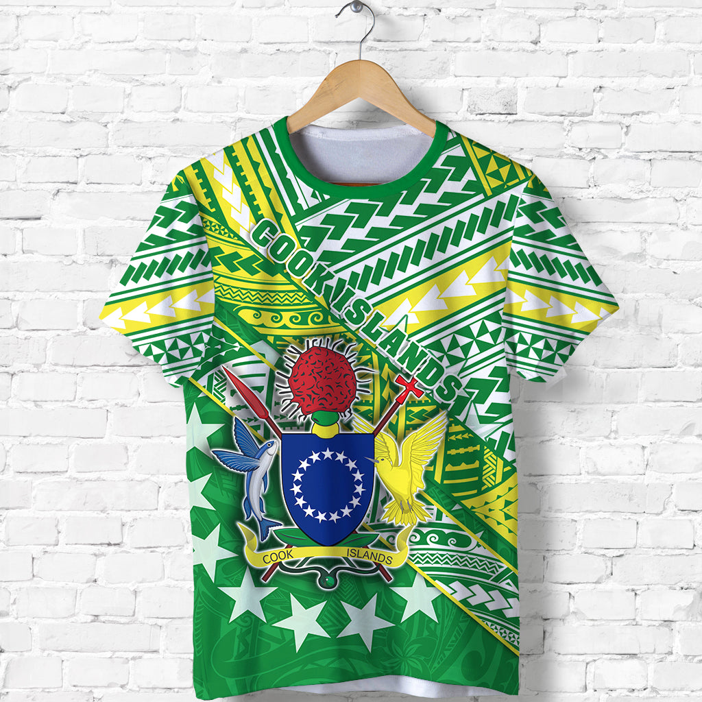 Cook Islands Rugby T Shirt New Breathable LT13 Unisex Green - Polynesian Pride