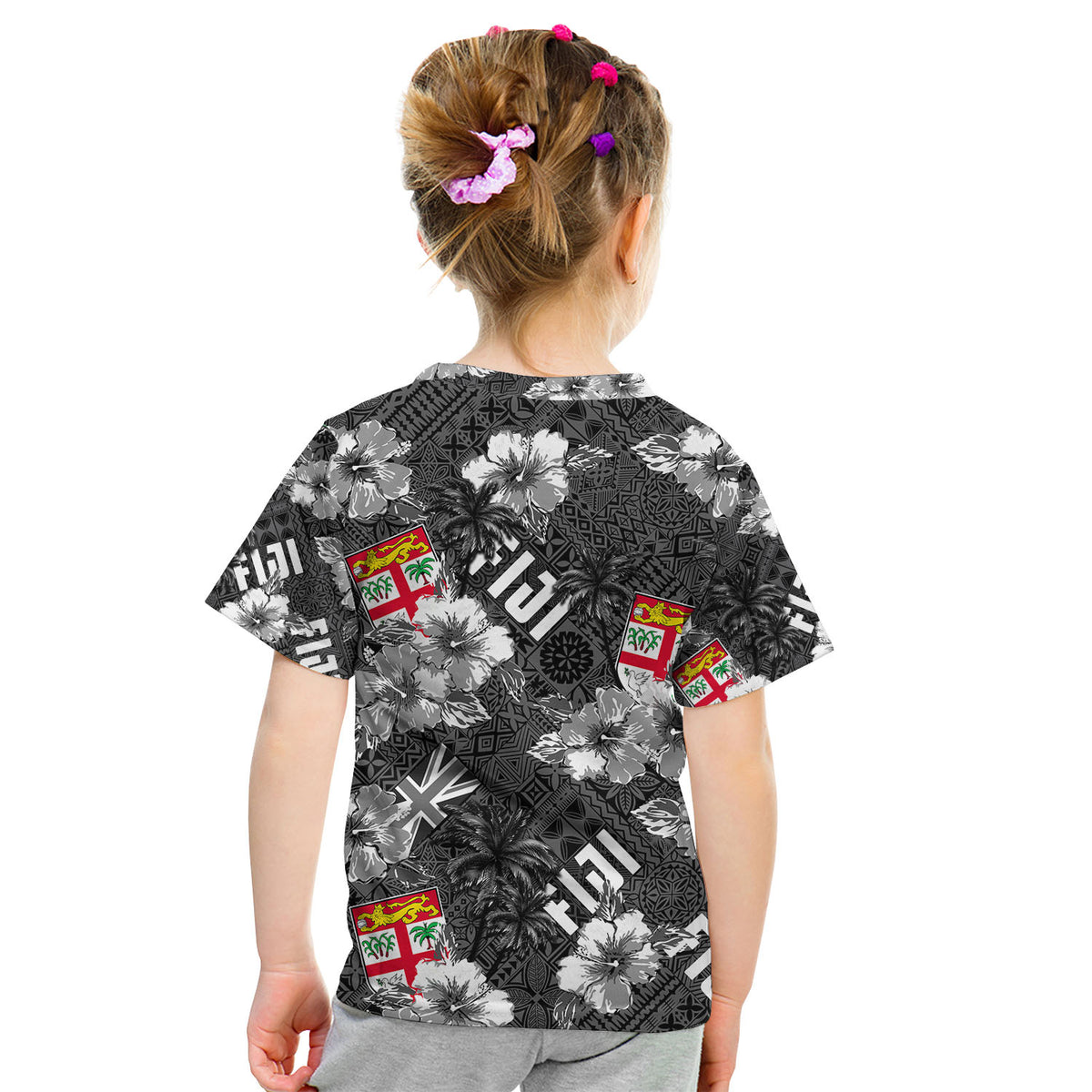 Fiji Hibiscus T Shirt KID Hawaii Style No.3 LT6 - Polynesian Pride