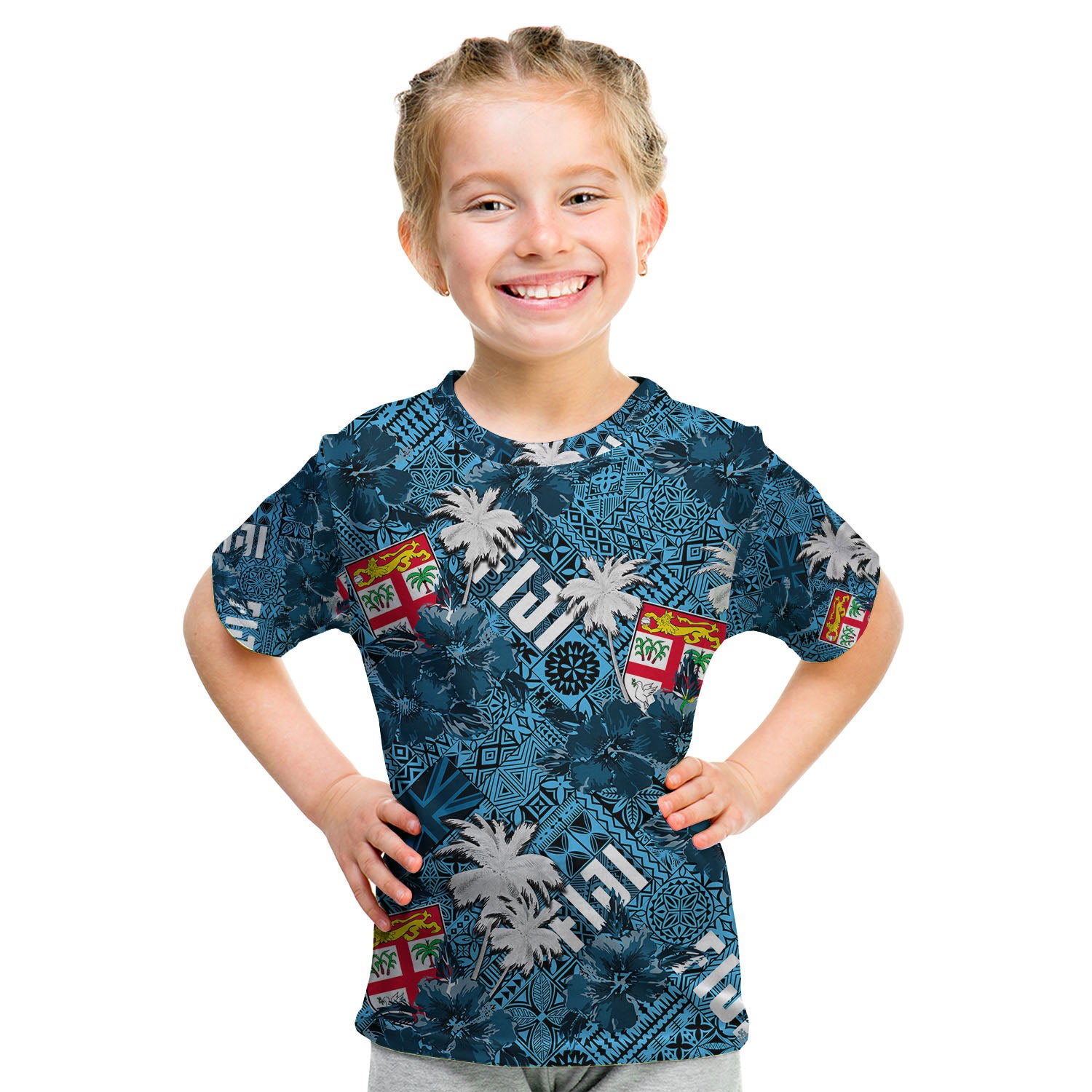 Fiji Hibiscus T Shirt KID Hawaii Style No.1 LT6 - Polynesian Pride