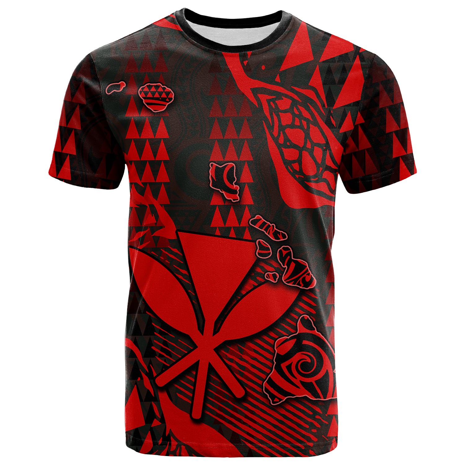 Custom Hawaii Kanaka Map T Shirt Red Style LT6 Unisex Red - Polynesian Pride