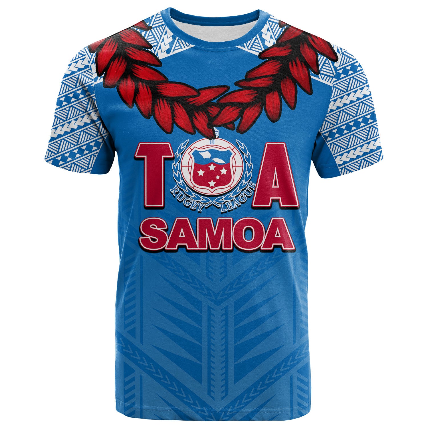 Toa Samoa Ula Fla Rugby T Shirt Blue Sky Jersey 2022 LT6 Blue - Polynesian Pride