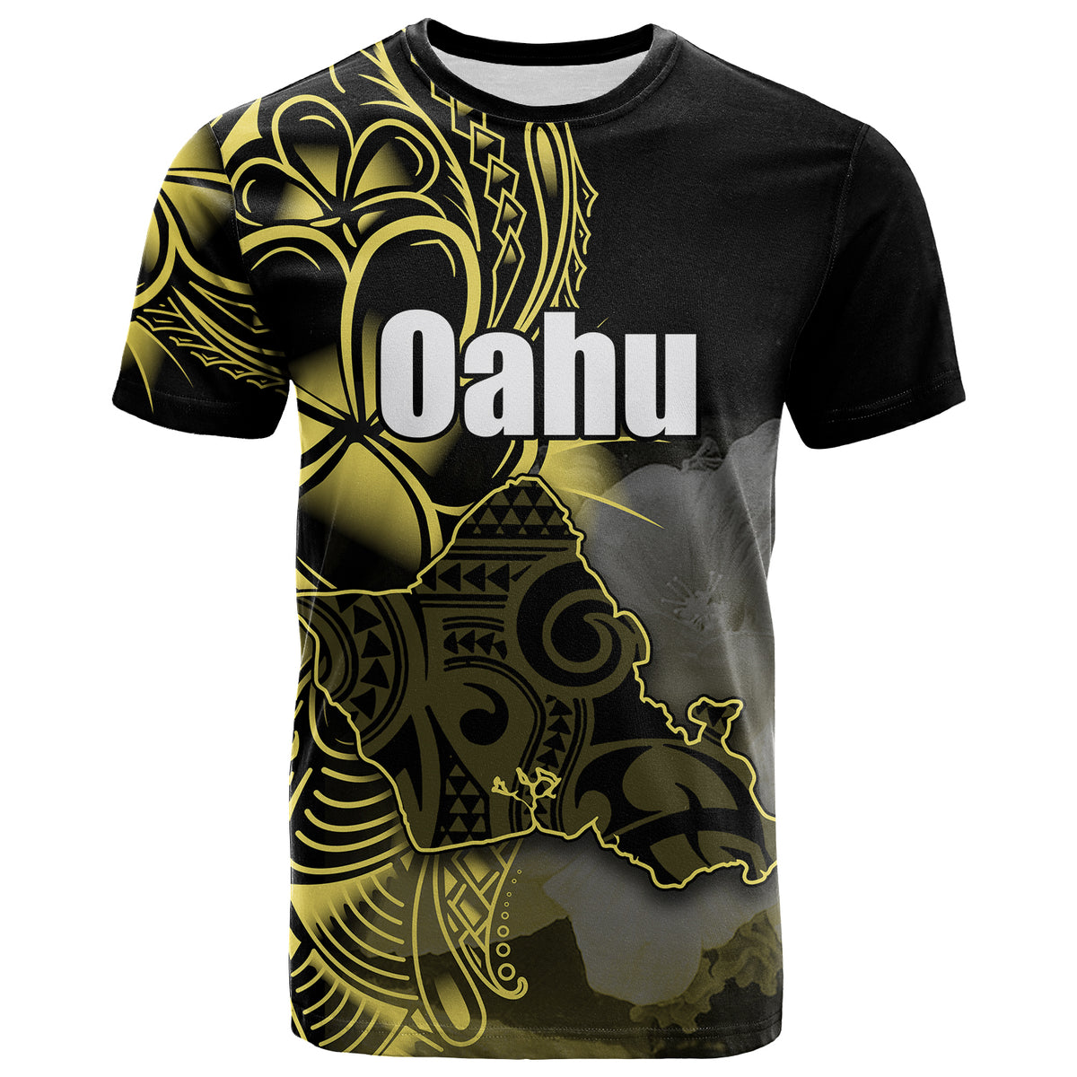 Custom Hawaiian Islands T Shirt Oahu LT6 Unisex Yellow - Polynesian Pride