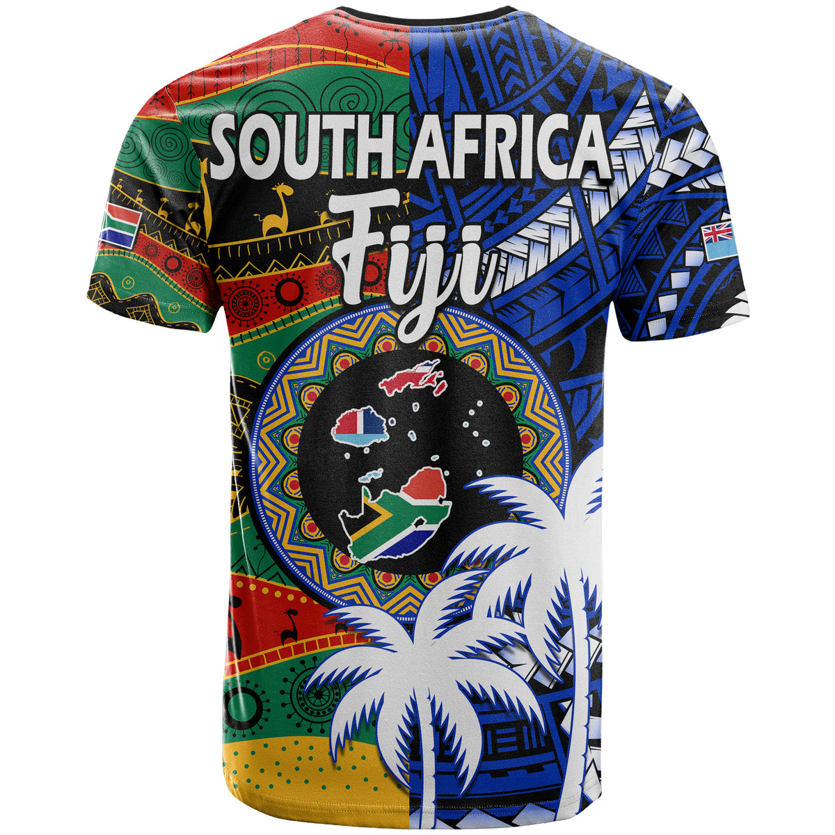 Indigenous South Africa Mixed Fiji Palm Tapa T Shirt LT9 - Polynesian Pride