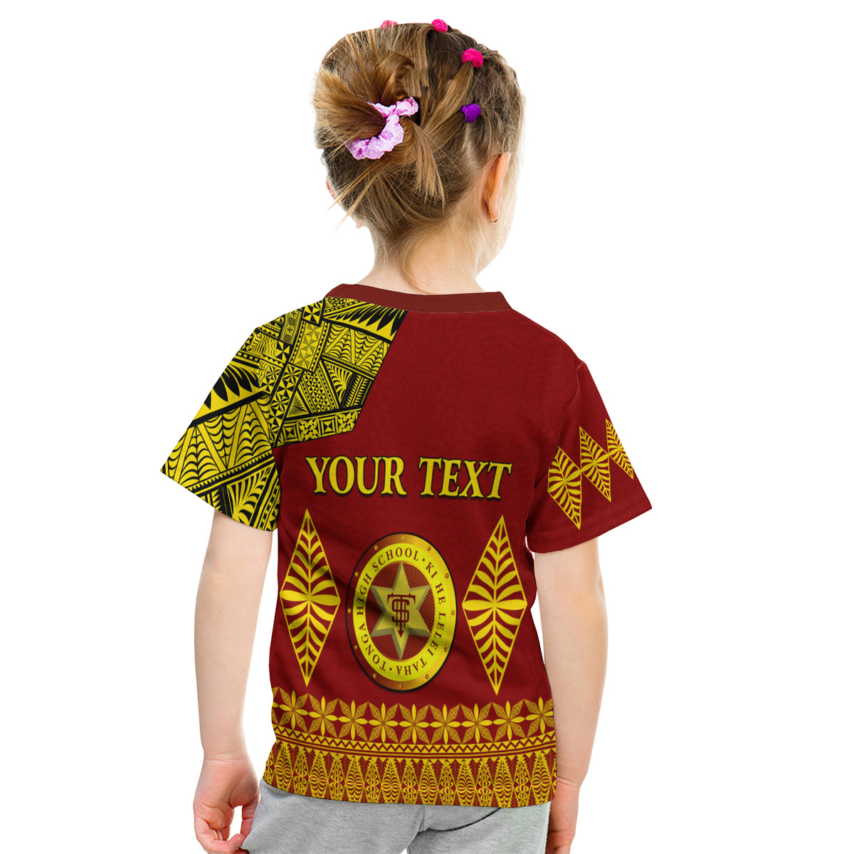 (Custom Personalised) Tonga High School T Shirt Kid Tongan Ngatu LT13 - Polynesian Pride