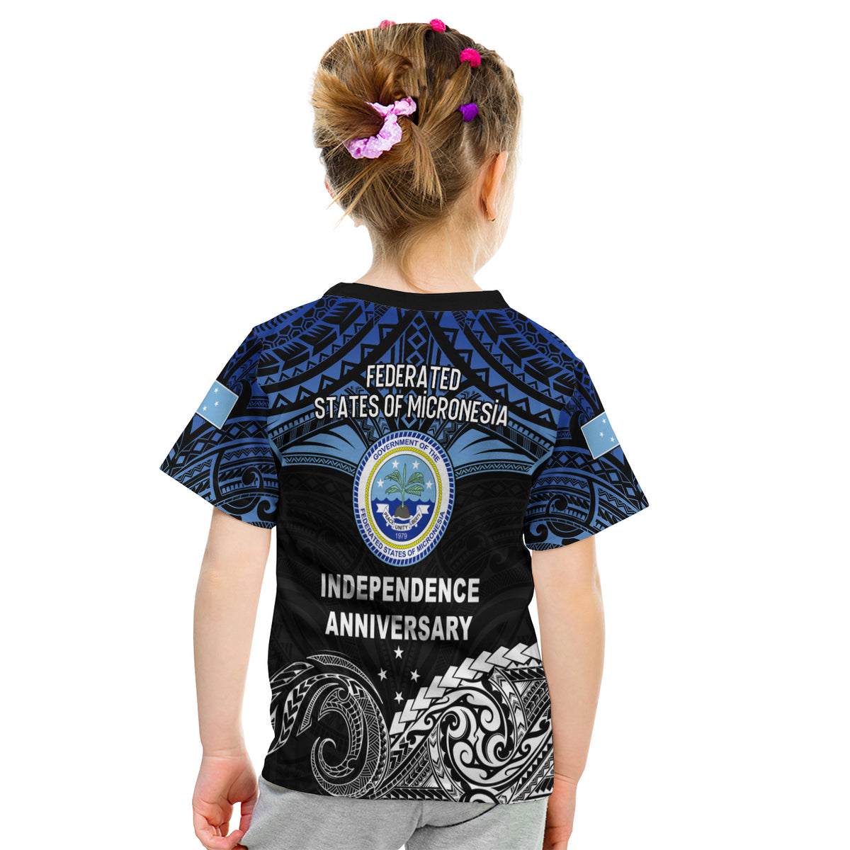 Federated States Of Micronesia T Shirt Kid Happy Fsm 35Th Independence Anniversary LT13 - Polynesian Pride