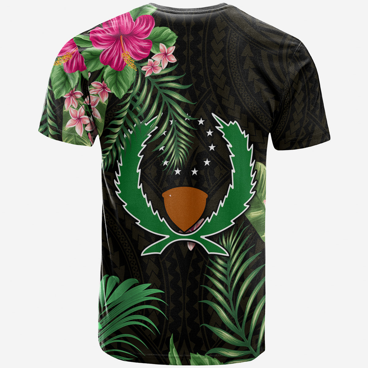 Pohnpei Micronesia Gold T Shirt Tropical Flowers LT13 - Polynesian Pride