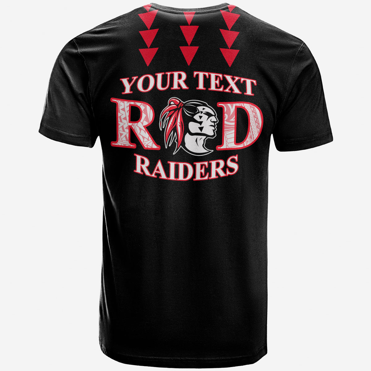 Custom Red Raiders T Shirt Kahuku School LT13 - Polynesian Pride