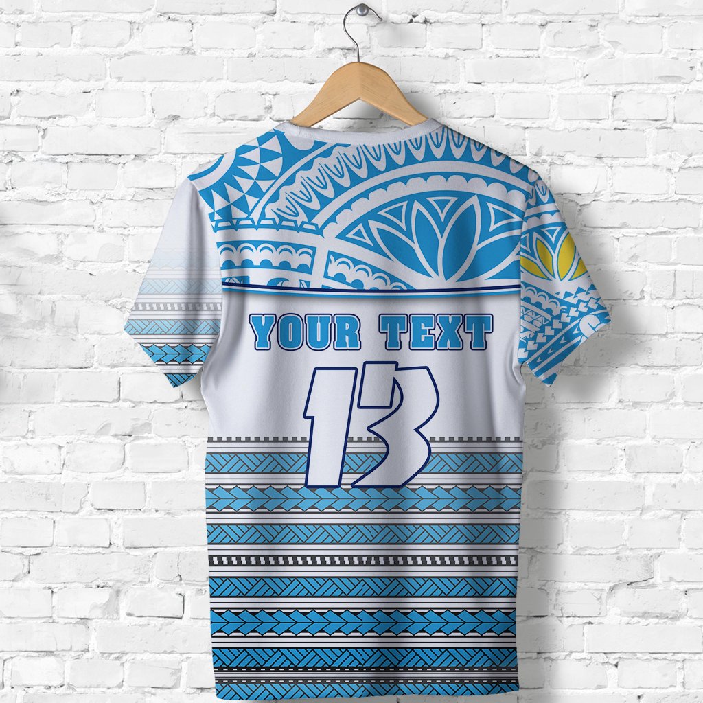 Custom Tuvalu Rugby T Shirt Special Custom Text and Number - Polynesian Pride
