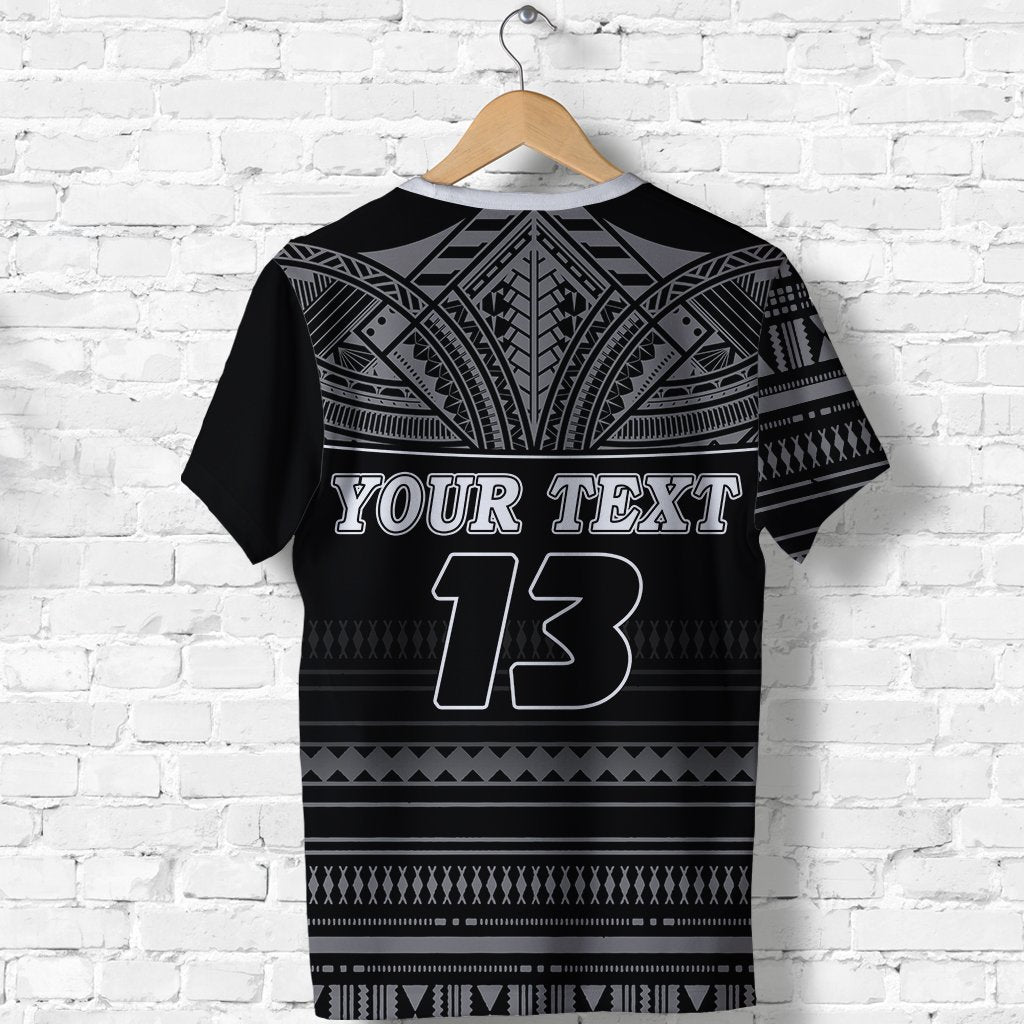 Custom Polynesian Rugby T Shirt With Love Style Gray Custom Text and Number - Polynesian Pride