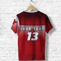 Custom Tonga Rugby T Shirt Impressive Version Custom Text and Number - Polynesian Pride