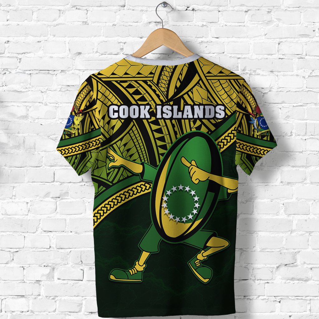 Cook Islands Rugby T Shirt Dab Trend Creative - Polynesian Pride