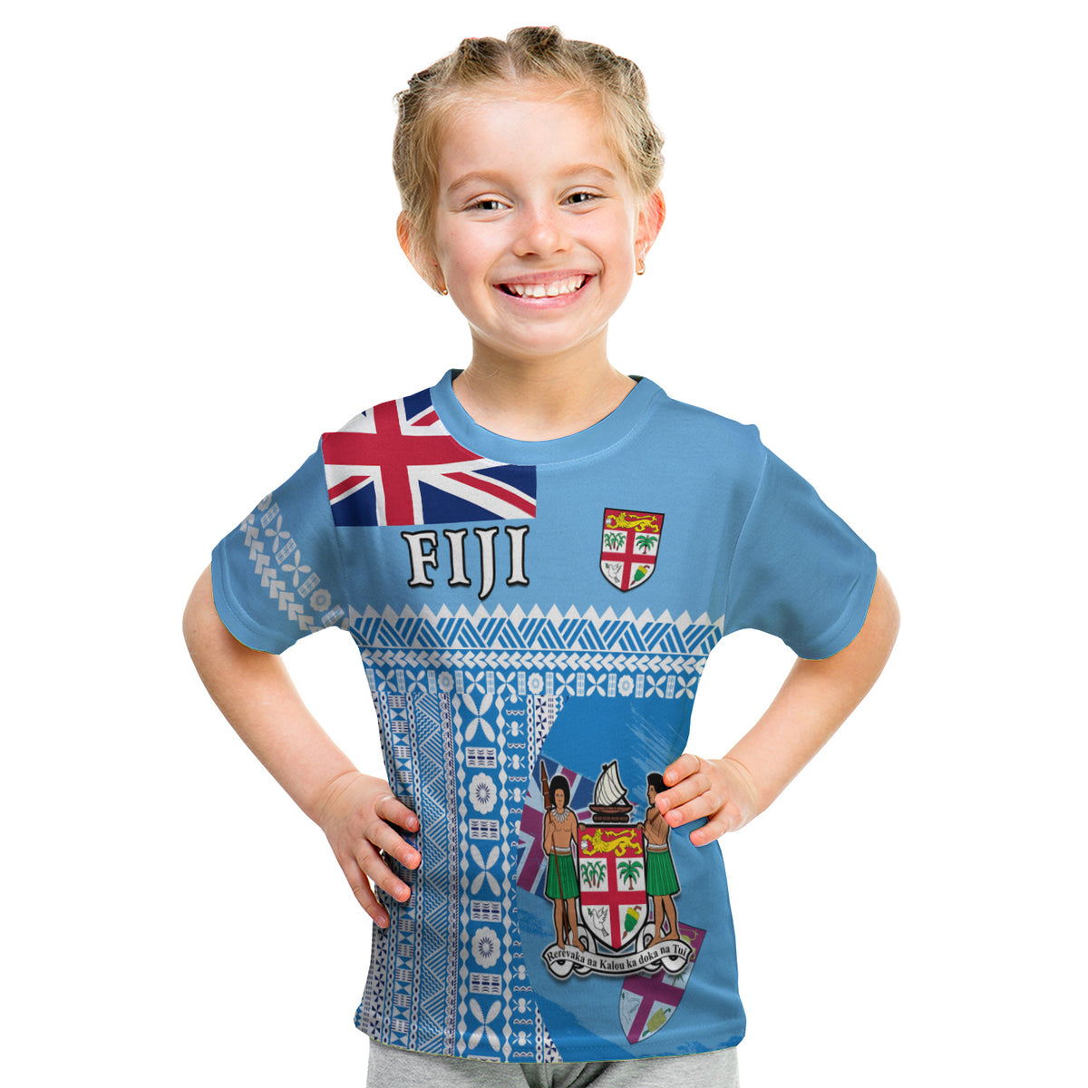 Fiji Dreamy T Shirt Kid Tapa Pattern LT13 - Polynesian Pride