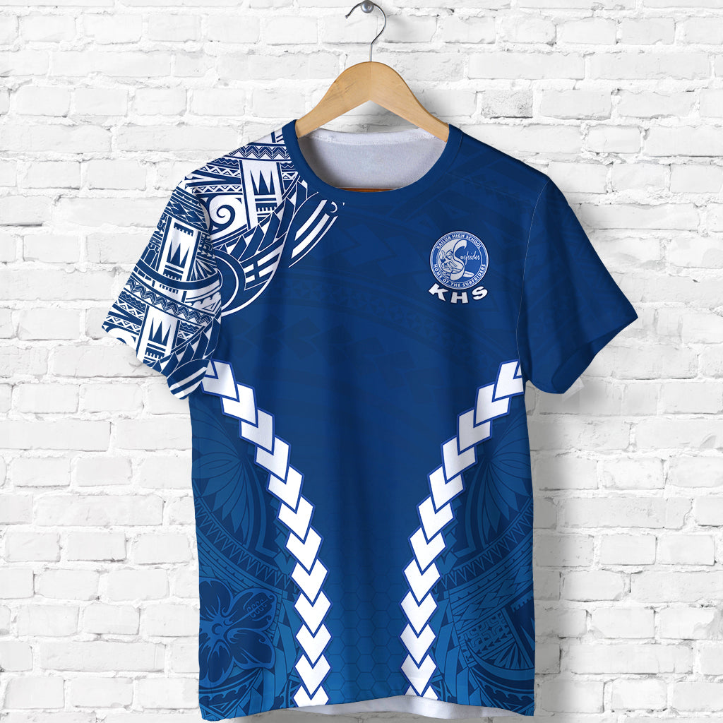Kailua High School T Shirt Home of the Surfriders LT13 Unisex Blue - Polynesian Pride