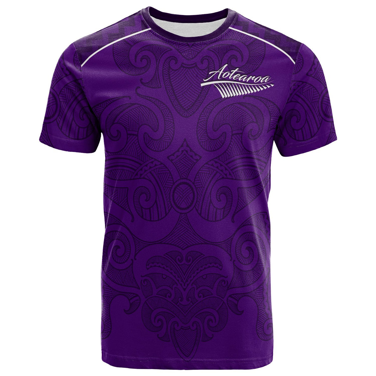 Custom Maori 2021 T Shirt Purple Aotearoa Tattoo Custom Text and Number LT13 - Polynesian Pride