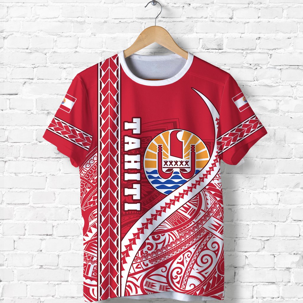Custom Tahiti Rugby T Shirt Marvelous Version Red Custom Text and Number - Polynesian Pride