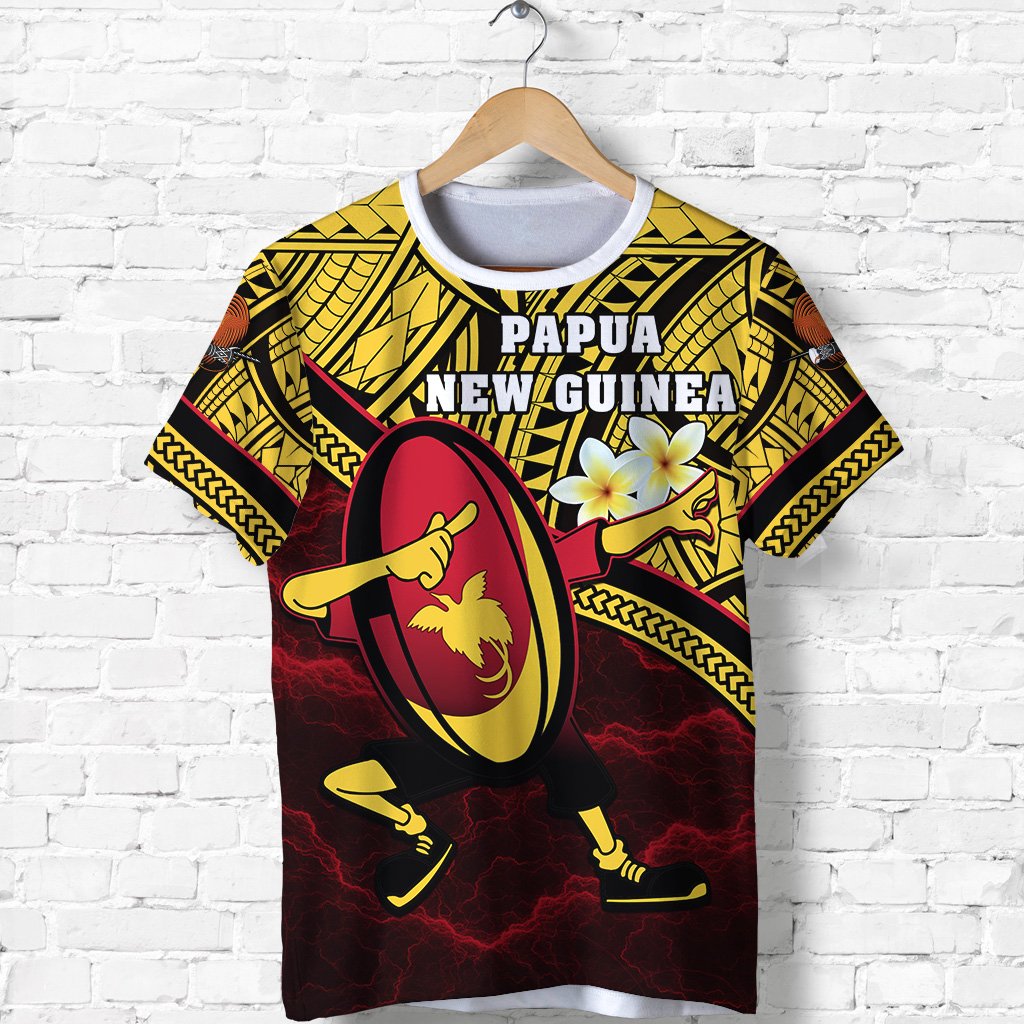 Papua New Guinea Rugby T Shirt Style Dab Trend Unisex Yellow - Polynesian Pride