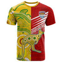 Australia Kangaroos and Mate Maa Tonga T Shirt LT9 Green - Polynesian Pride