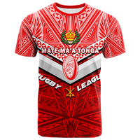 Custom Tonga Rugby Mate Maa Tonga Tapa Pattern T Shirt LT2 - Polynesian Pride