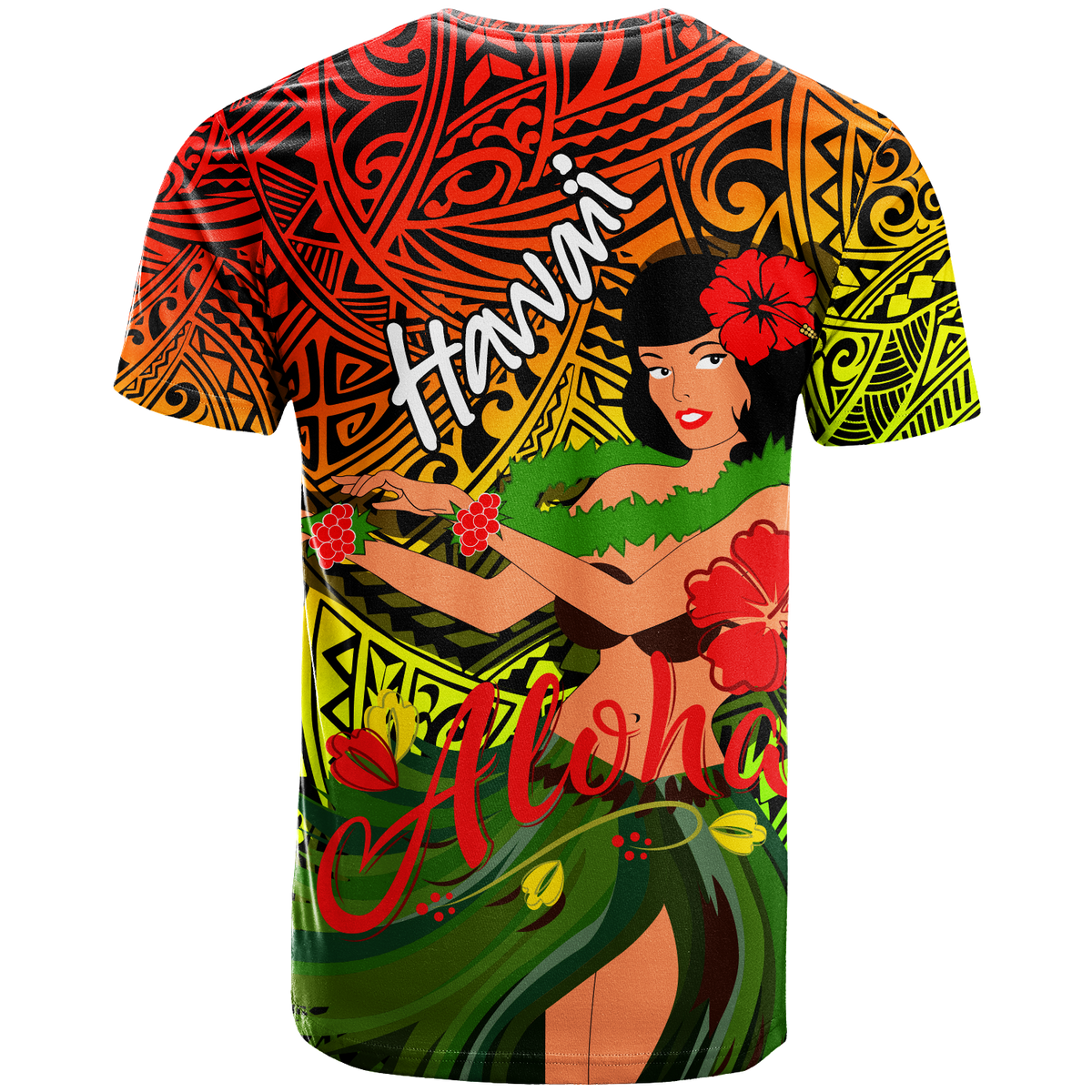 Hawaii Hula Girl Reggae T Shirt LT2 - Polynesian Pride