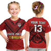 (Custom Text and Number) Tonga Rugby MMT T Shirt Ngatu Mate Maa Tonga Simple LT13 - Polynesian Pride