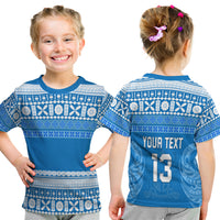 (Custom Text And Number) Bula Fiji T Shirt Kid Tapa Pattern LT13 - Polynesian Pride