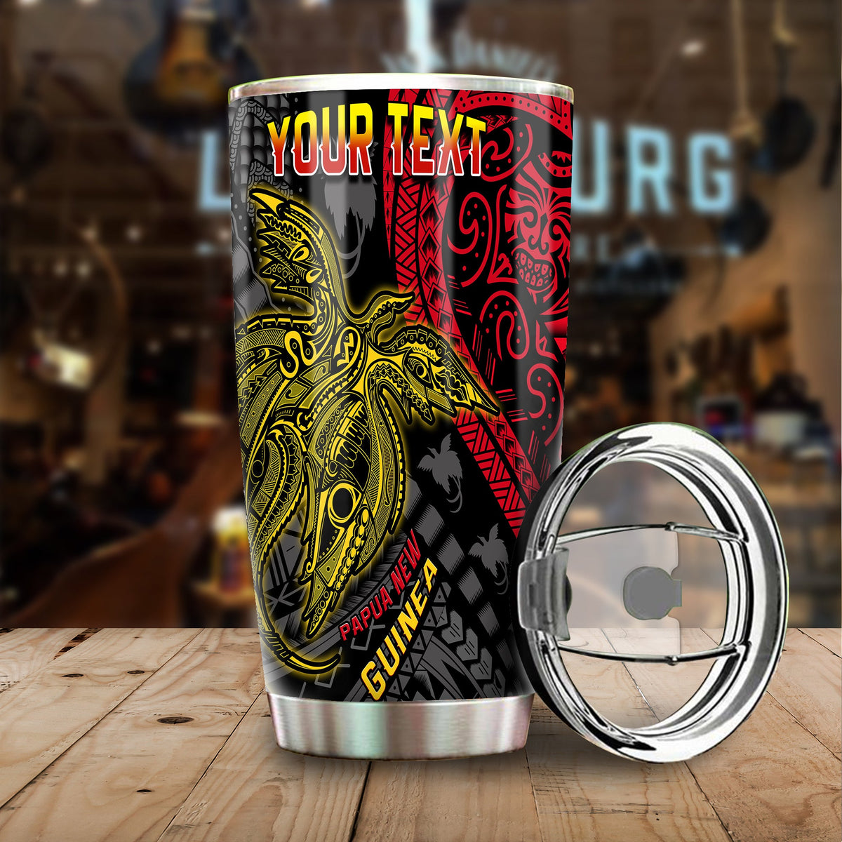 (Custom Personalised) Papua New Guinea Tumbler Raggiana Birds Of Paradise Happy 47th Independence Day LT13 Black - Polynesian Pride