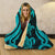 Tonga Hooded Blanket - Turquoise Tentacle Turtle - Polynesian Pride