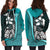 Polynesian Hawaii Hoodie Dress Turquoise - Turtle with Hook - Polynesian Pride