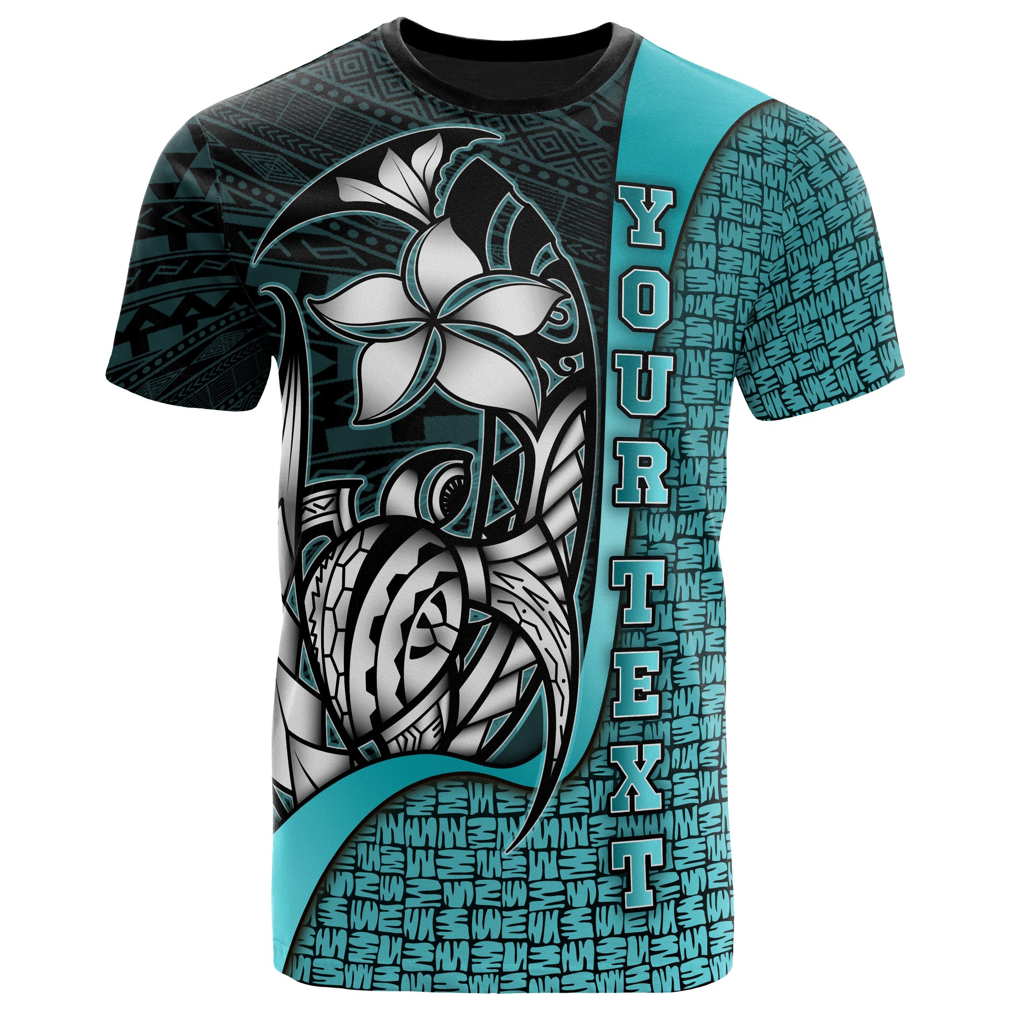 Cook Islands Polynesian Custom T Shirt Turquoise Turtle with Hook Unisex TURQUOISE - Polynesian Pride