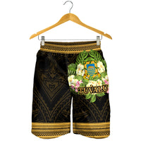 Tuvalu Men's Shorts - Polynesian Gold Patterns Collection - Polynesian Pride
