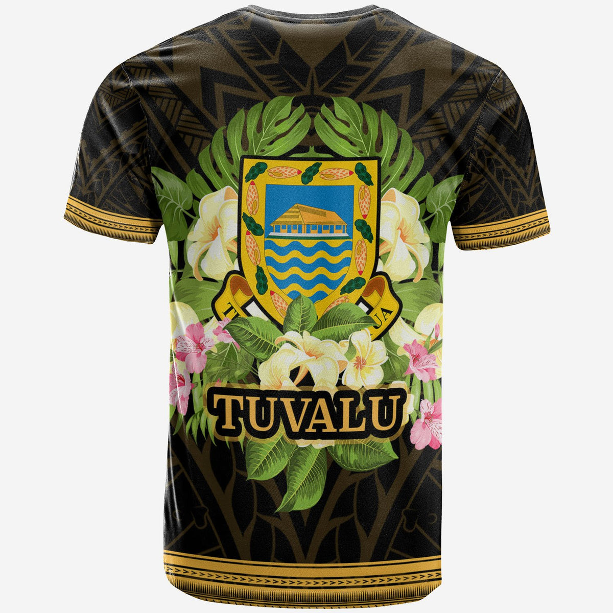 Tuvalu T Shirt Polynesian Gold Patterns Collection - Polynesian Pride