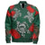 Hawaii Lehua Flowers Turtle Poly Sleeve Zip Bomber Jacket - Ser Style - AH - Polynesian Pride