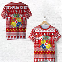 Custom Tonga Kilisimasi Fiefia T Shirt Merry Christmas with Tongan Pattern LT13 Unisex Red - Polynesian Pride