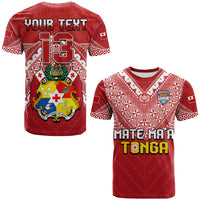 (Custom Text and Number) Tonga Rugby MMT T Shirt Ngatu Mate Maa Tonga Special LT13 Red - Polynesian Pride