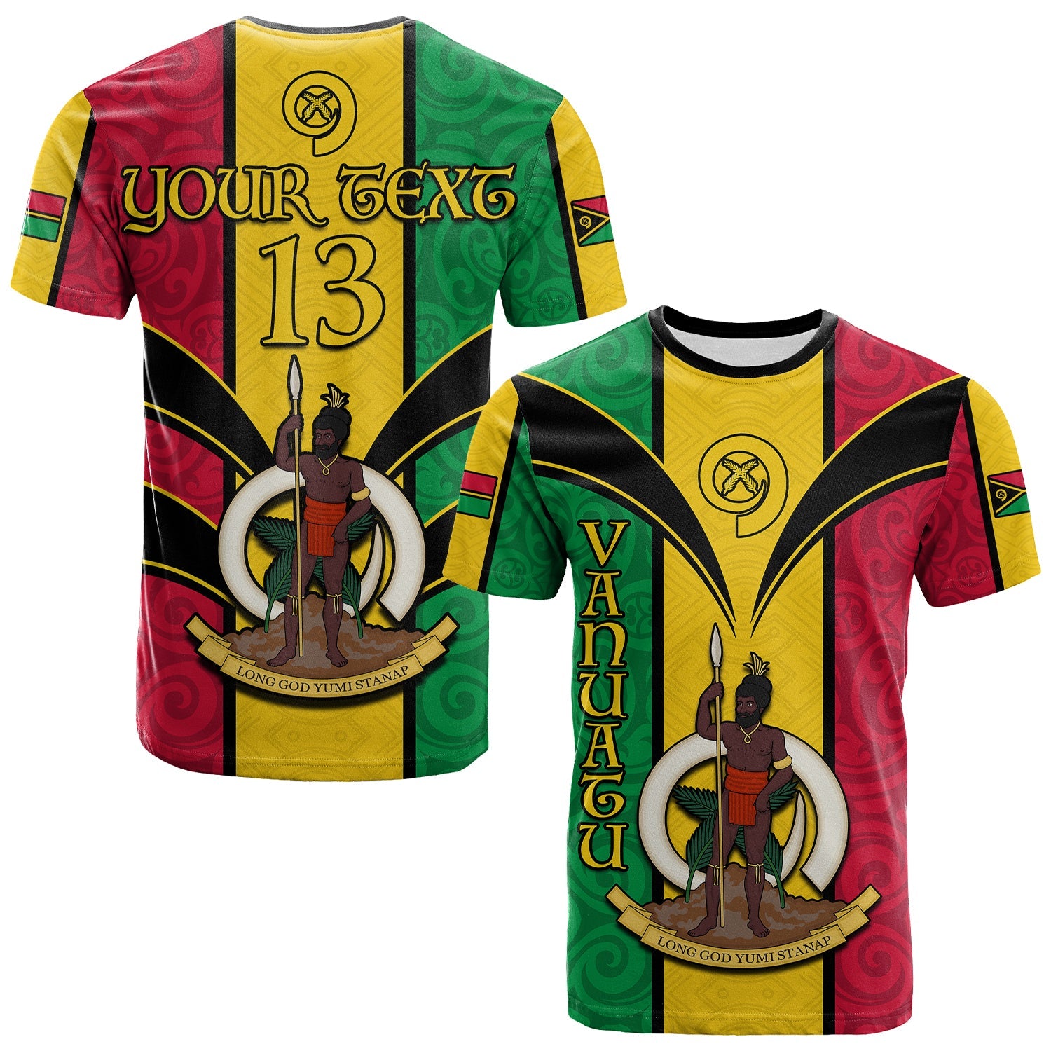 (Custom Text and Number) Vanuatu T Shirt Pig Tusk Polynesian LT13 Yellow - Polynesian Pride