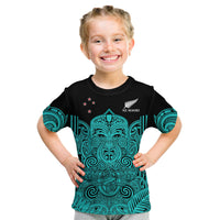 New Zealand Tiki Rugby T Shirt KID NZ Maori Koru Pattern Ver.02 LT14 - Polynesian Pride