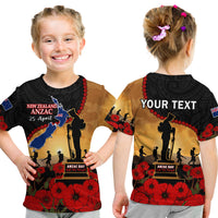 Custom New Zealand Anzac T Shirt Maori Camouflage Mix Poppies We Will Remember Them LT14 - Polynesian Pride