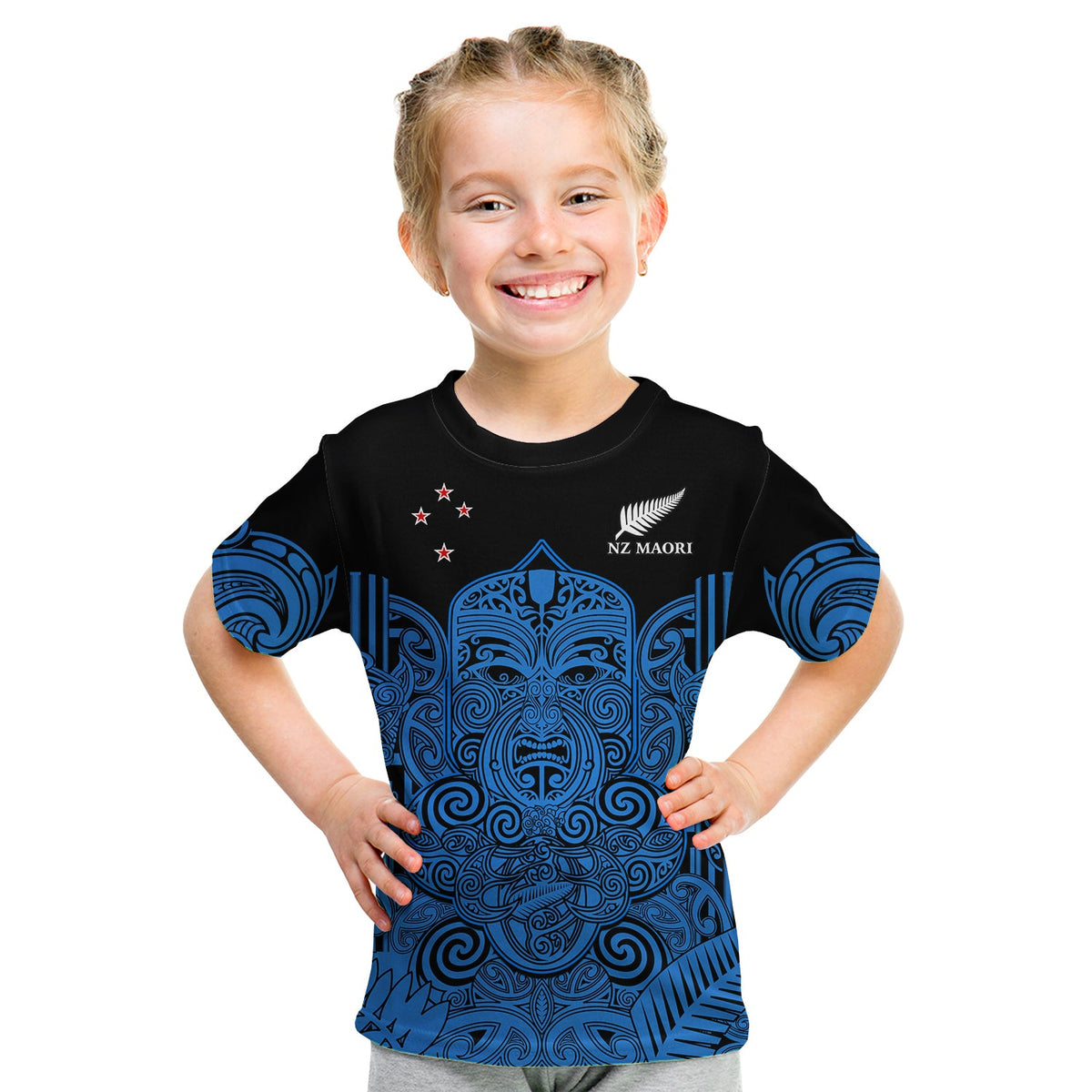 New Zealand Tiki Rugby T Shirt KID NZ Maori Koru Pattern Ver.05 LT14 - Polynesian Pride